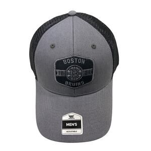 Boston Bruins NHL  Charcoal Hat Adjustable MVP Mesh Snapback New
